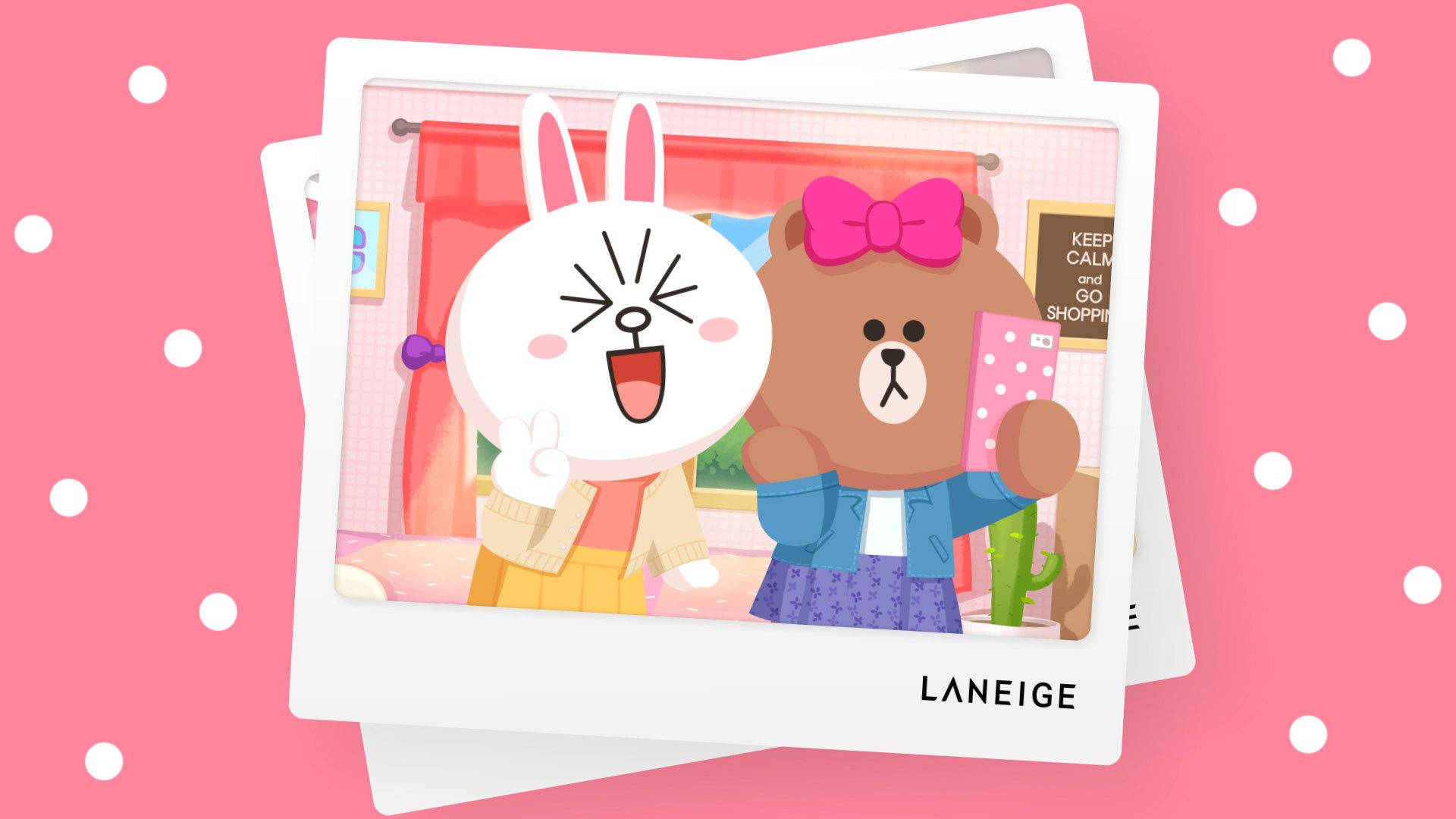Line Friends Cony And Choco Selfie Background