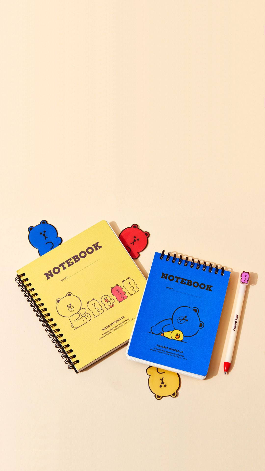 Unleash your creativity and express yourself with Line Friends' notebooks! Wallpaper