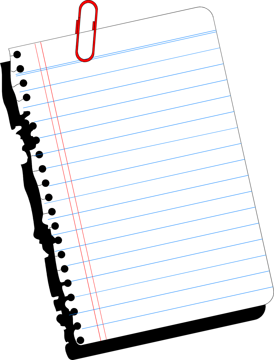 Lined Notebook Paperwith Clip PNG