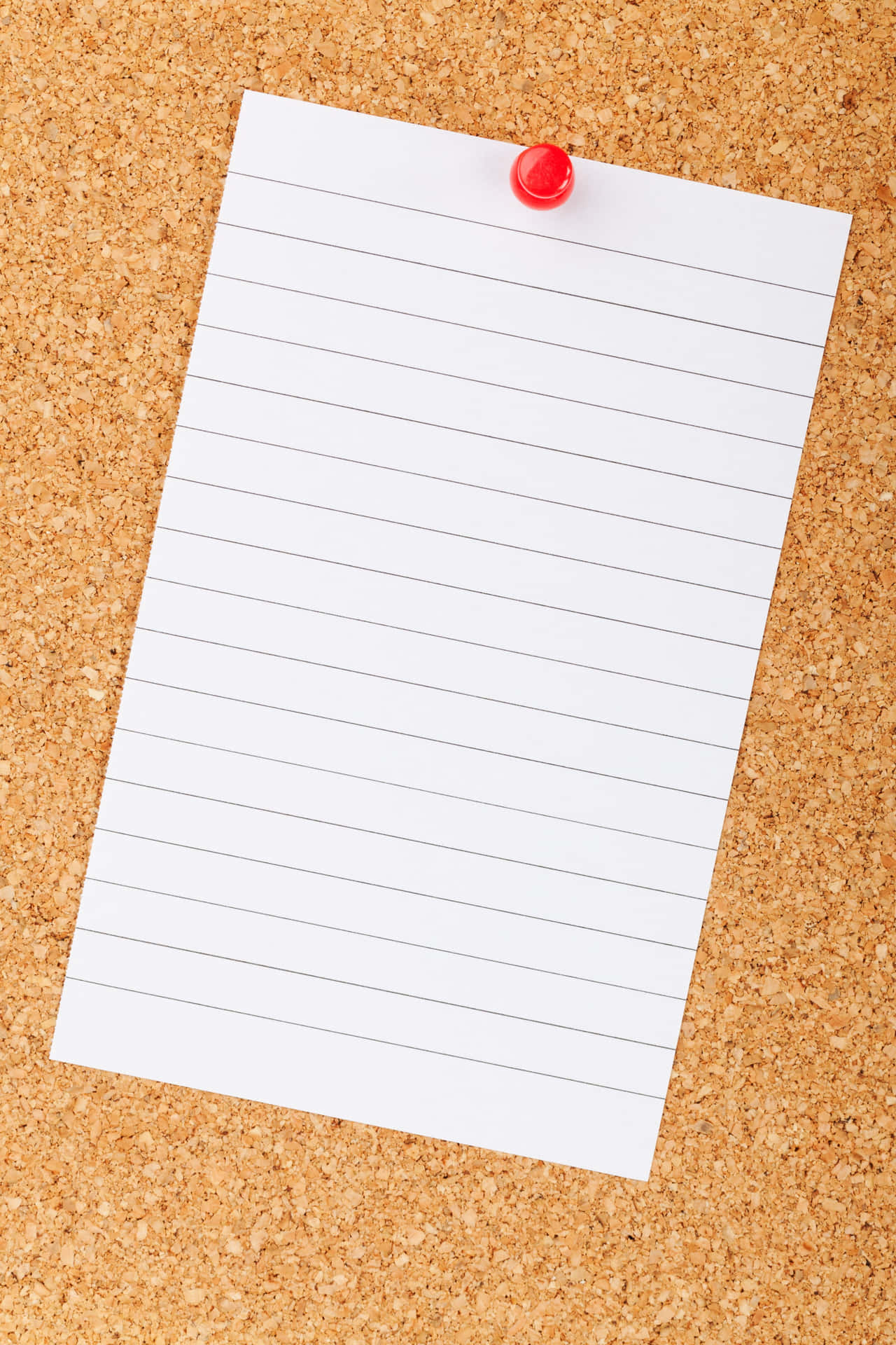 Cork Pinned Lined Paper Background For Mobile Phone