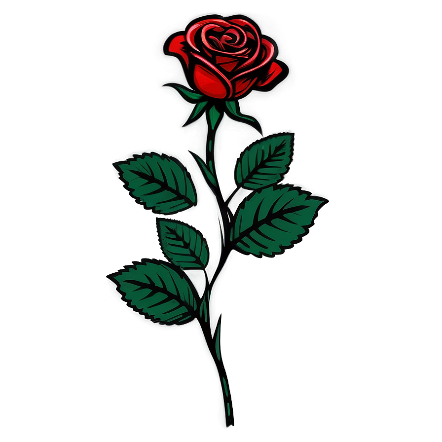 Download Linework Rose Tattoo Outline Png Ebr33 | Wallpapers.com