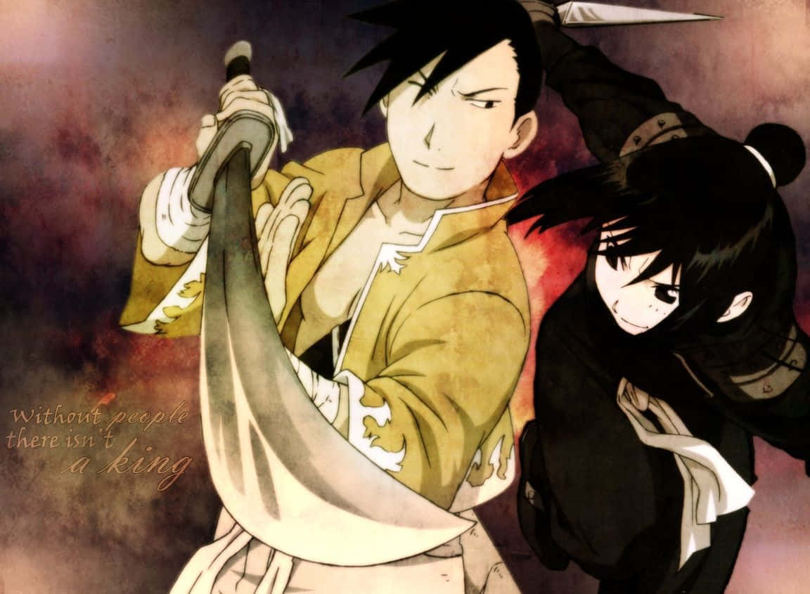 Ling Yao posing with his sword in Fullmetal Alchemist Brotherhood. Wallpaper