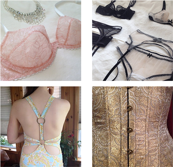 Lingerieand Dress Details Collage PNG