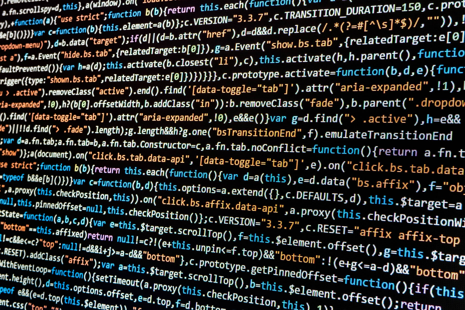 Java Coding Language Wallpaper — Vibrant glowing lines of code float in dark space like neon constellations.