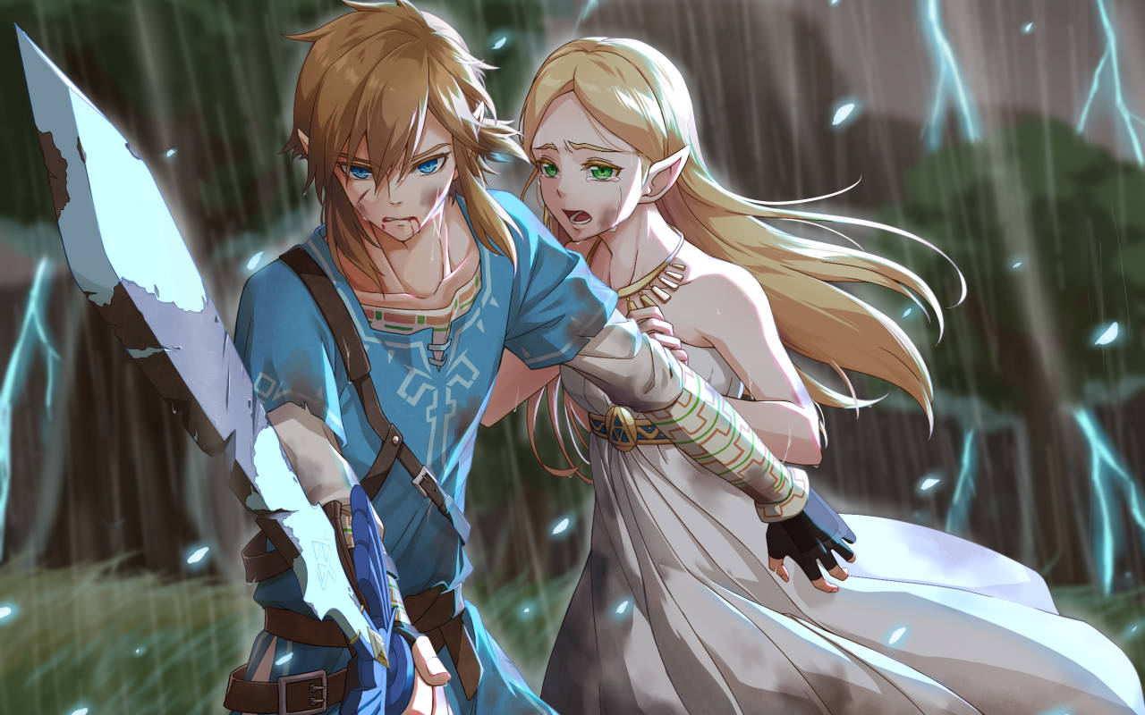 Princess Zelda grieving with tears Wallpaper