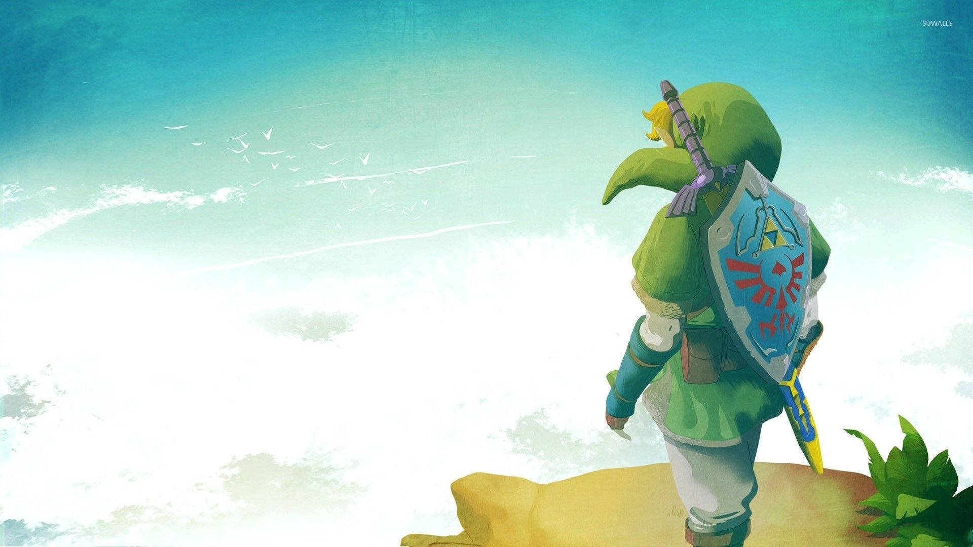 Link stands ready in Hyrule Castle Wallpaper