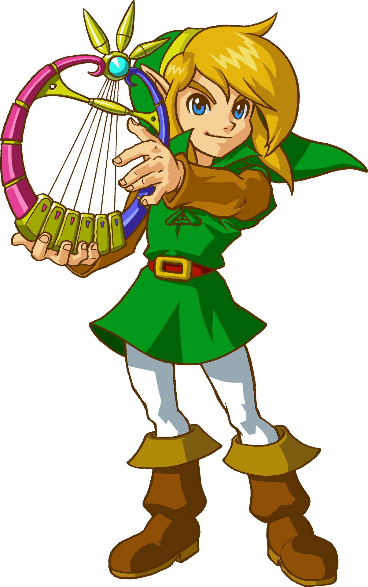 Link_with_ Harp_ Artwork_ Zelda PNG
