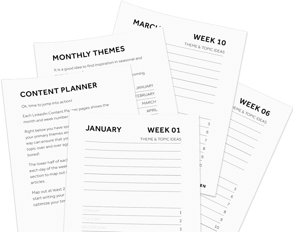 Linked In Content Planner Sheets PNG