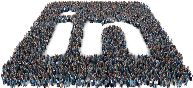 Linked In Crowd Logo Formation PNG