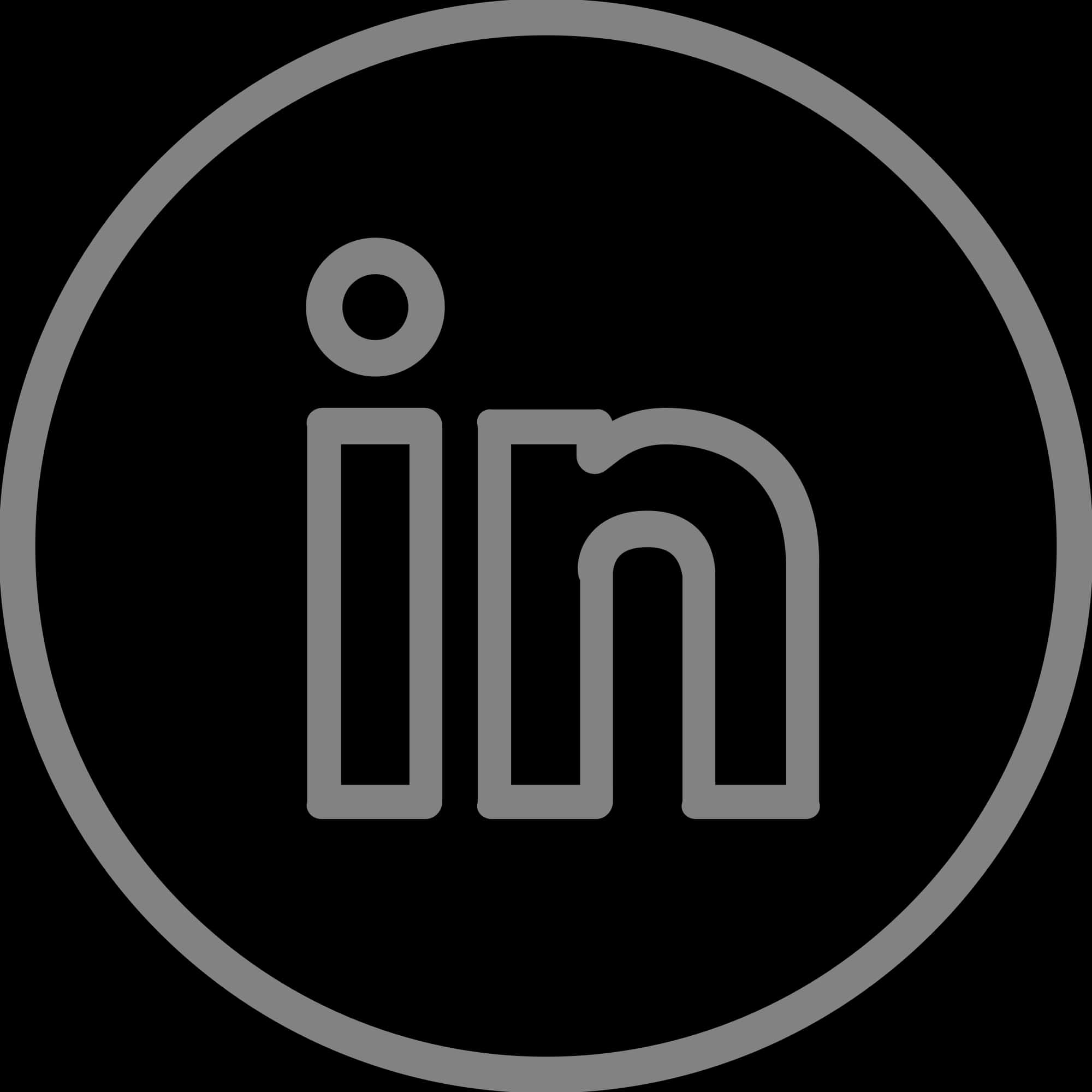 Linked In Logo Blackand White PNG