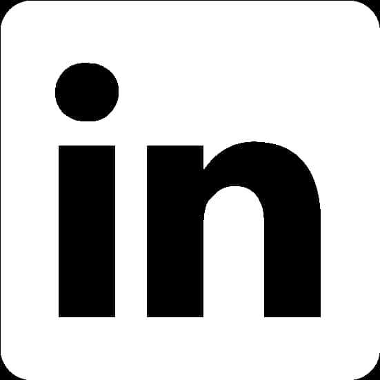 Linked In Logo Blackand White PNG
