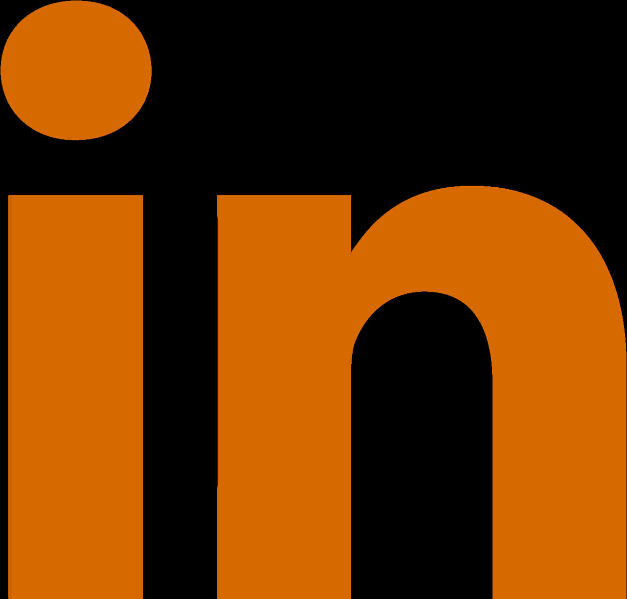 Linked In Logo Orange Background PNG