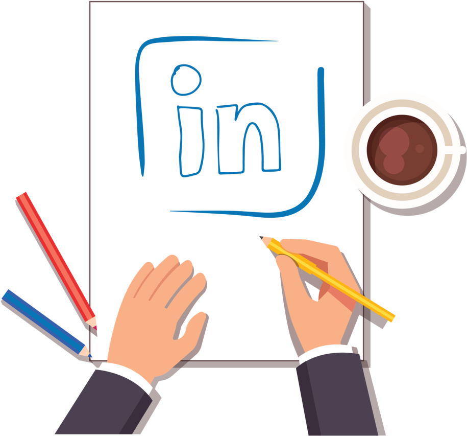 Linked In Profile Concept Illustration PNG