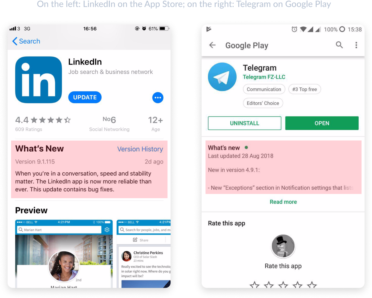 Linked Inand Telegram App Stores Comparison PNG