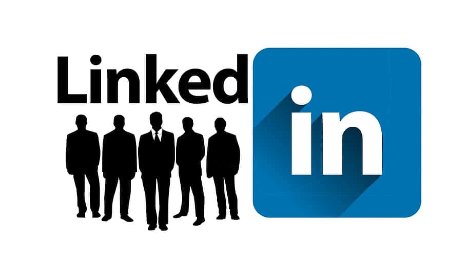 Mørkbaggrund Med Silhouette Linkedin-logo