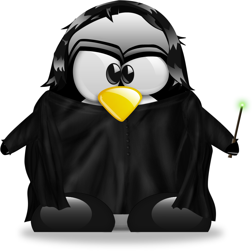 Linux Mascot Tux Wizard Illustration PNG