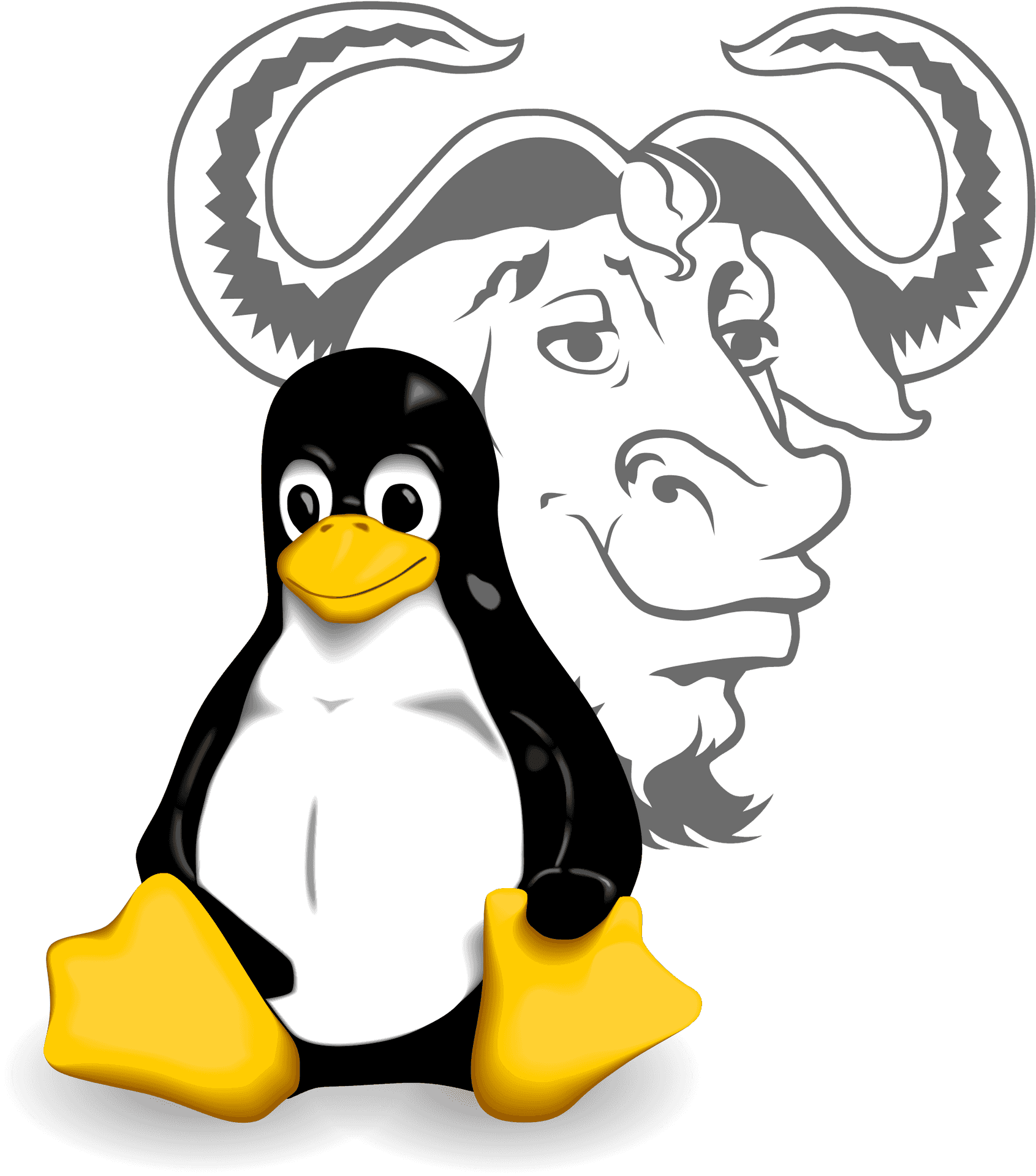 Linux Mascots Together PNG