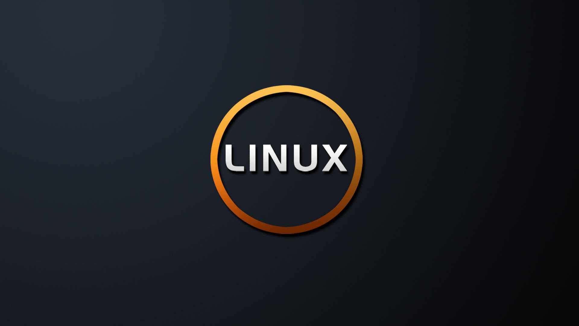 Linux Os Orange Circle Background