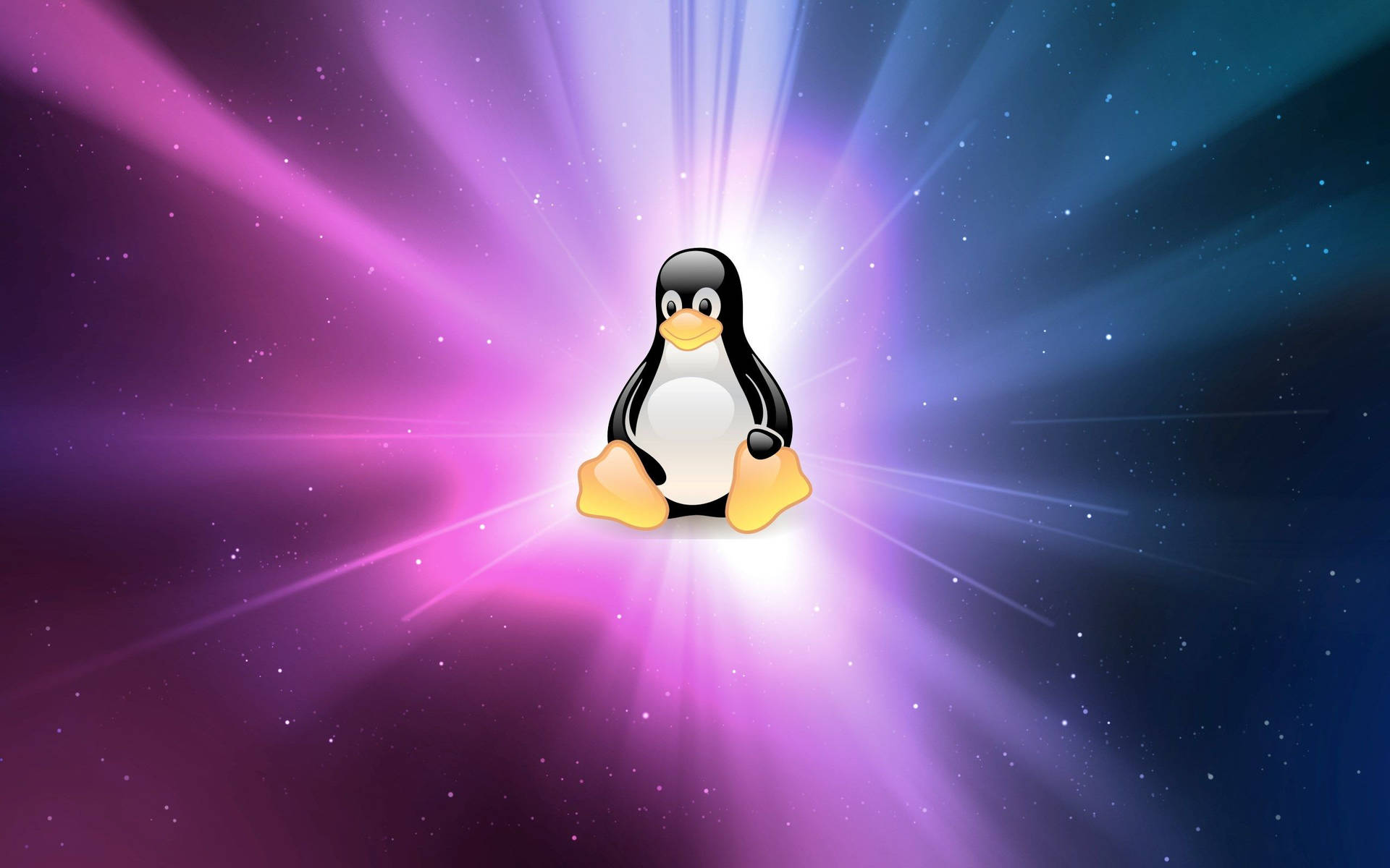 Linux Os Symbol Tux Penguin Astral Background