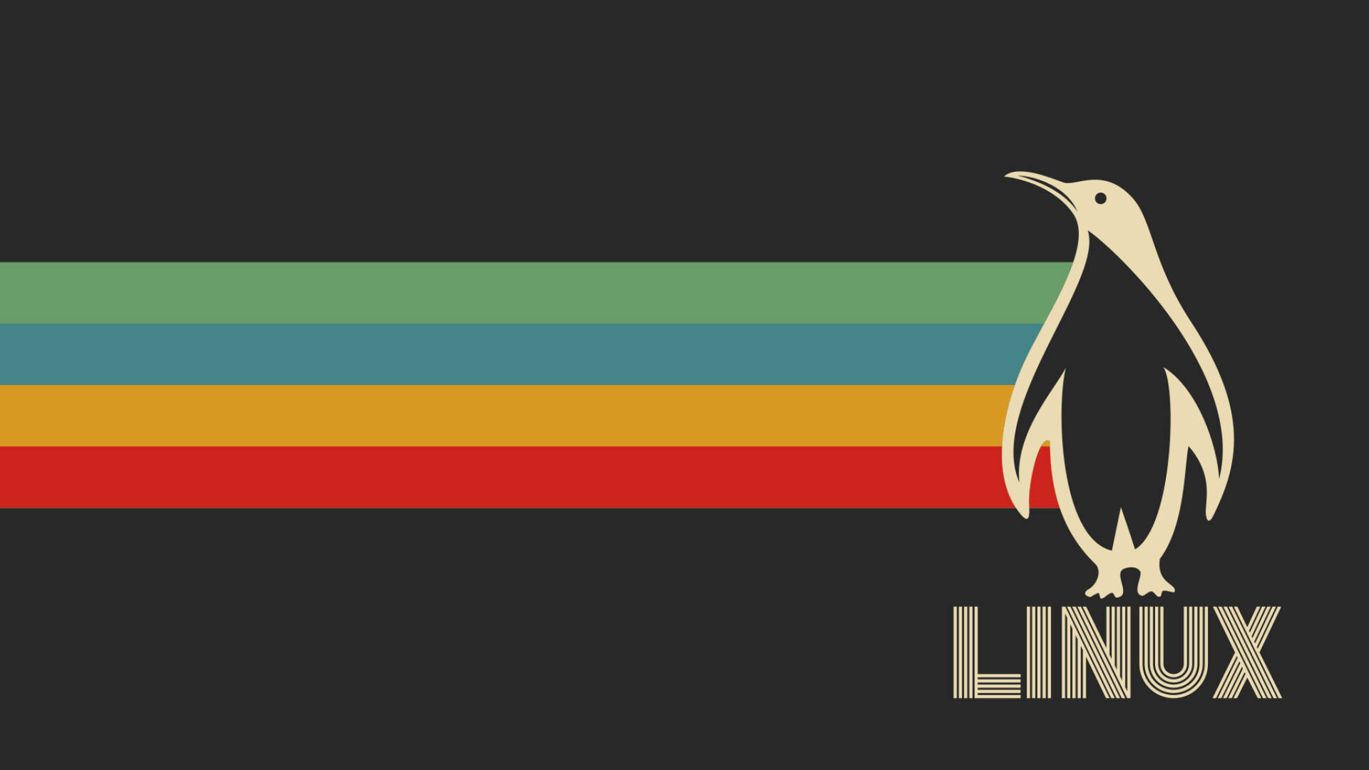 Linux Penguin And Rainbow Background Wallpaper