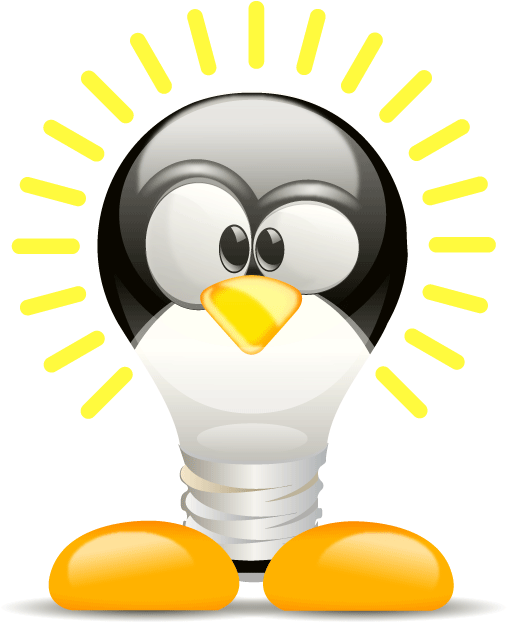 Linux Penguin Lightbulb Idea PNG