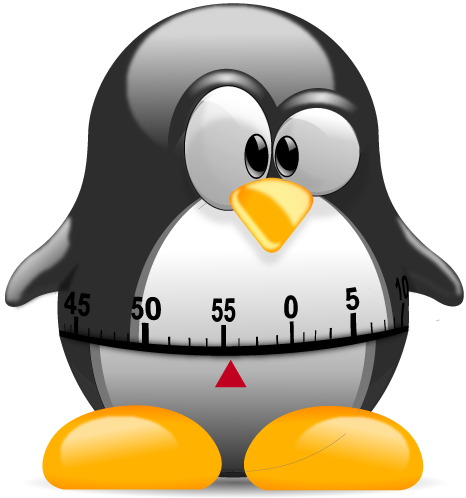 Linux Penguin Timer Illustration PNG