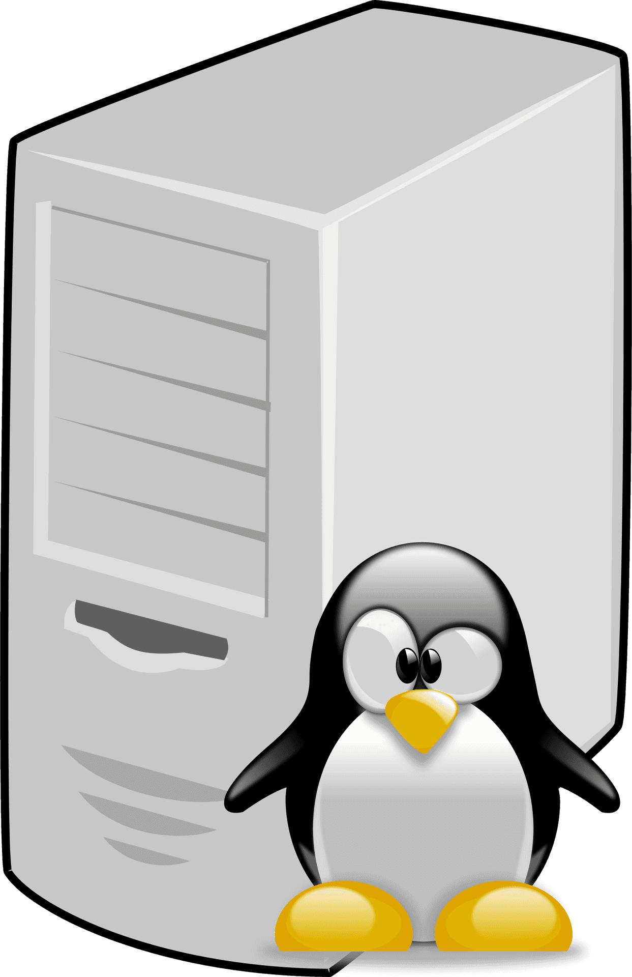 Linux Penguinand Computer Icon PNG