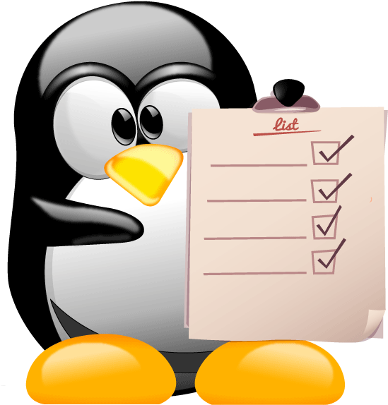 Linux Penguinwith Checklist PNG