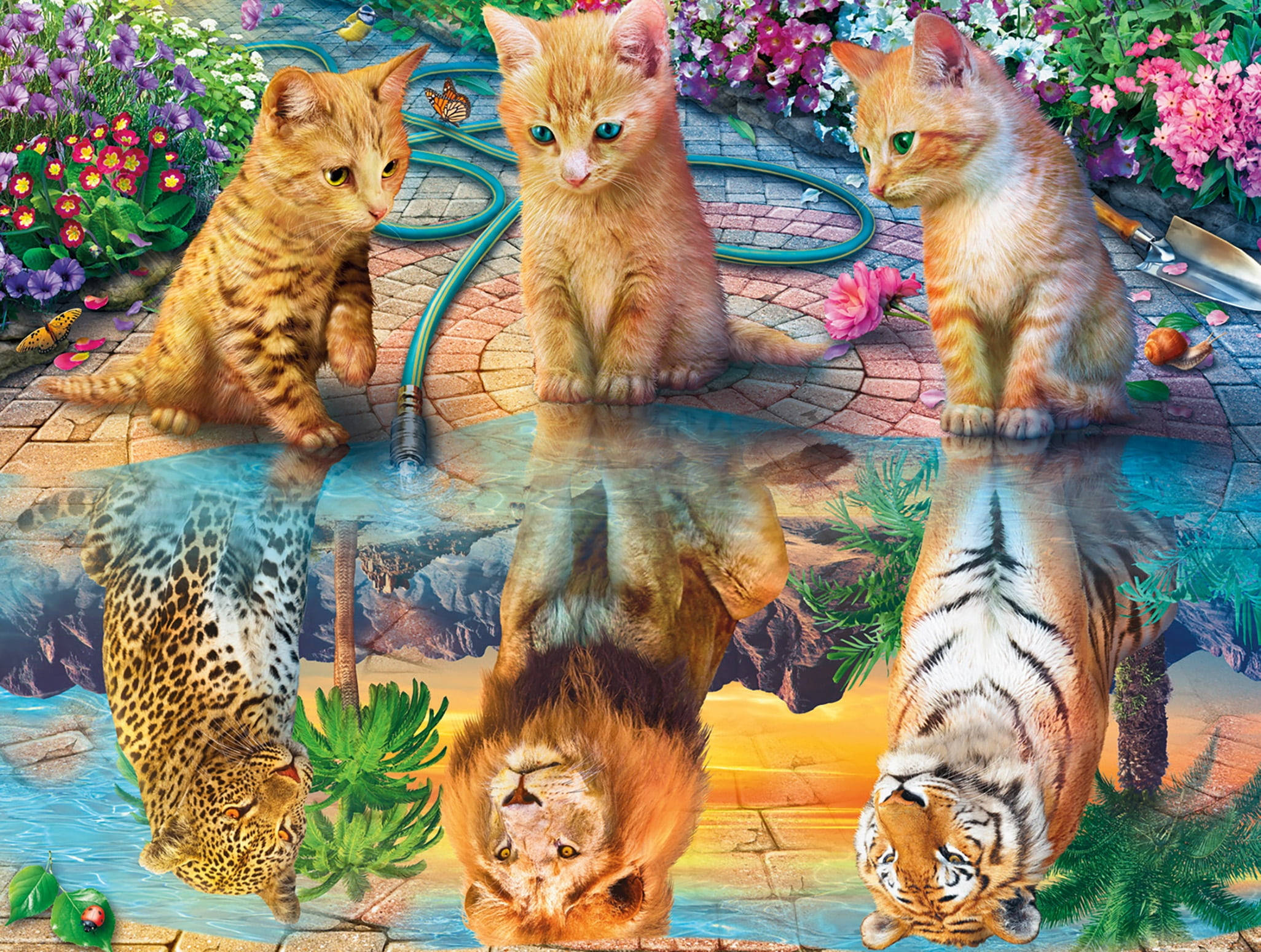 Løve Og Tiger Wallpaper