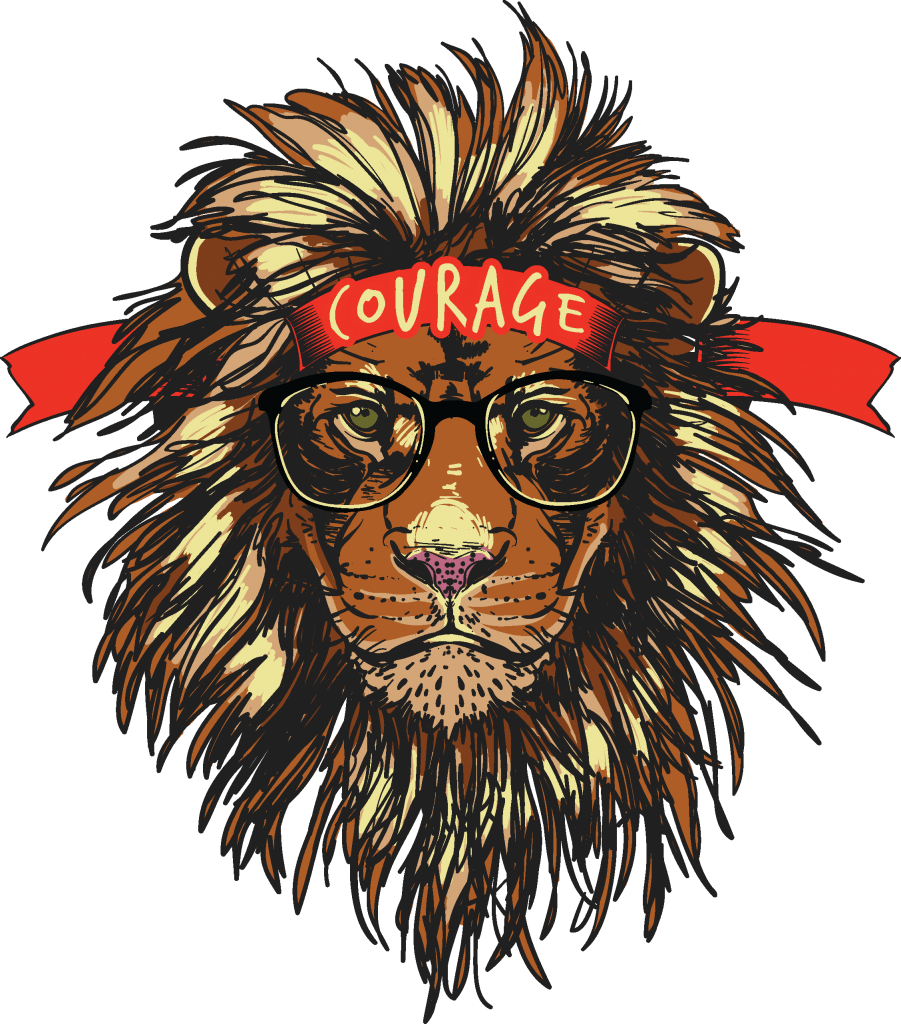 Lion Courage Bandana Glasses PNG