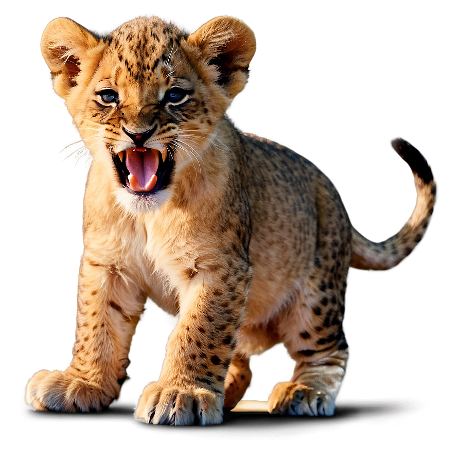 Lion Cub Yawning Png 05032024 PNG