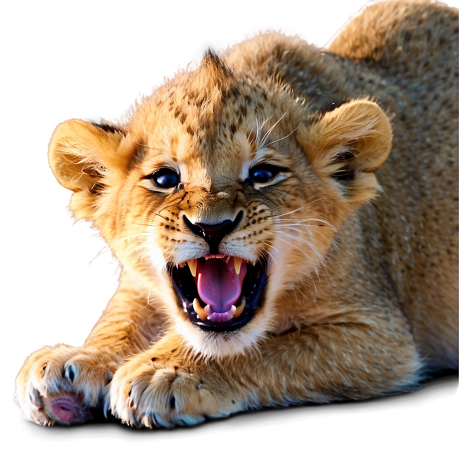 Lion Cub Yawning Png 05032024 PNG