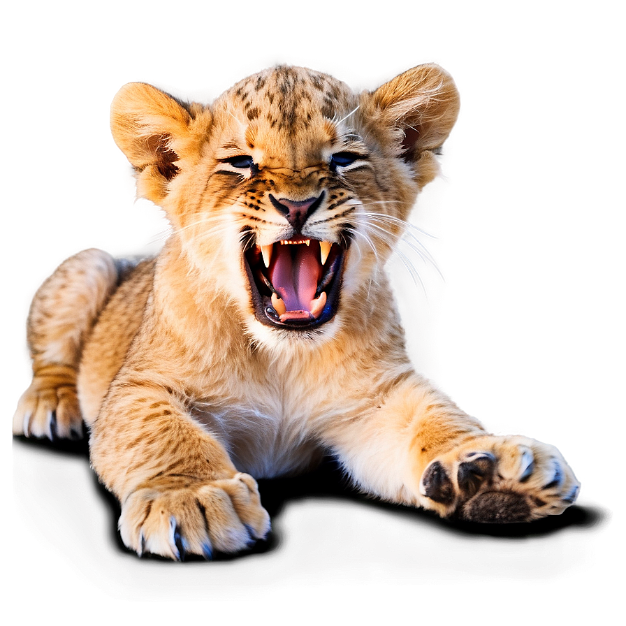 Lion Cub Yawning Png Cdg PNG