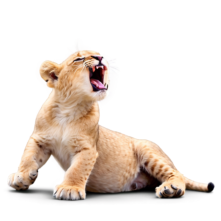 Lion Cub Yawning Png Srb PNG