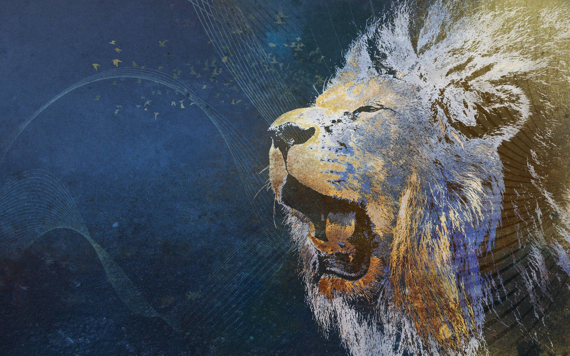 A majestic lion in digital art Wallpaper