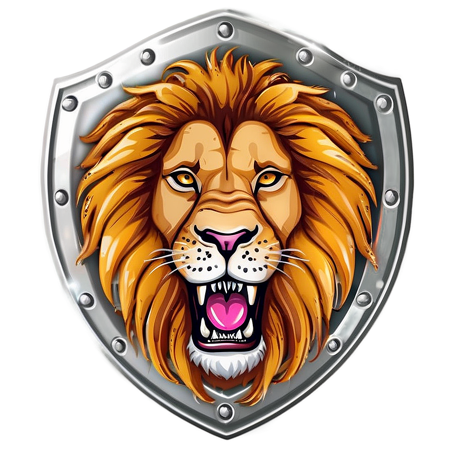 Lion Face On Shield Png 06122024 PNG