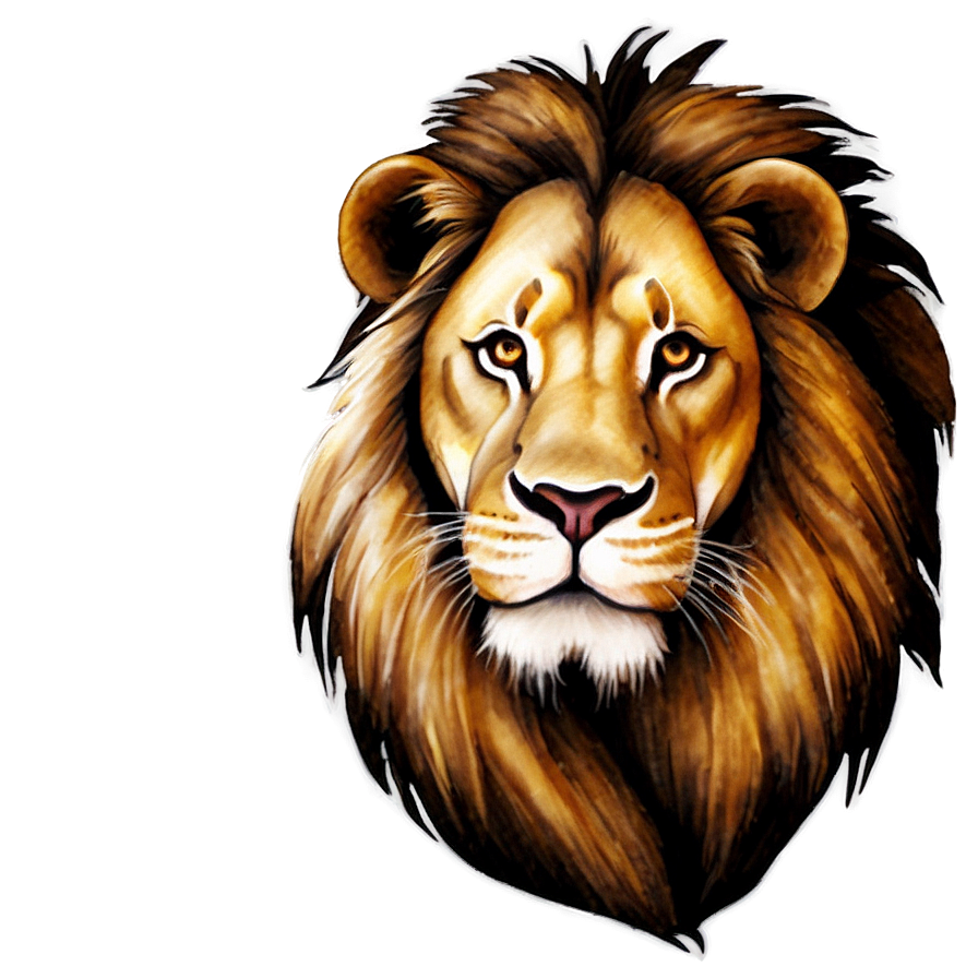 Lion Face Watercolor Png 27 PNG