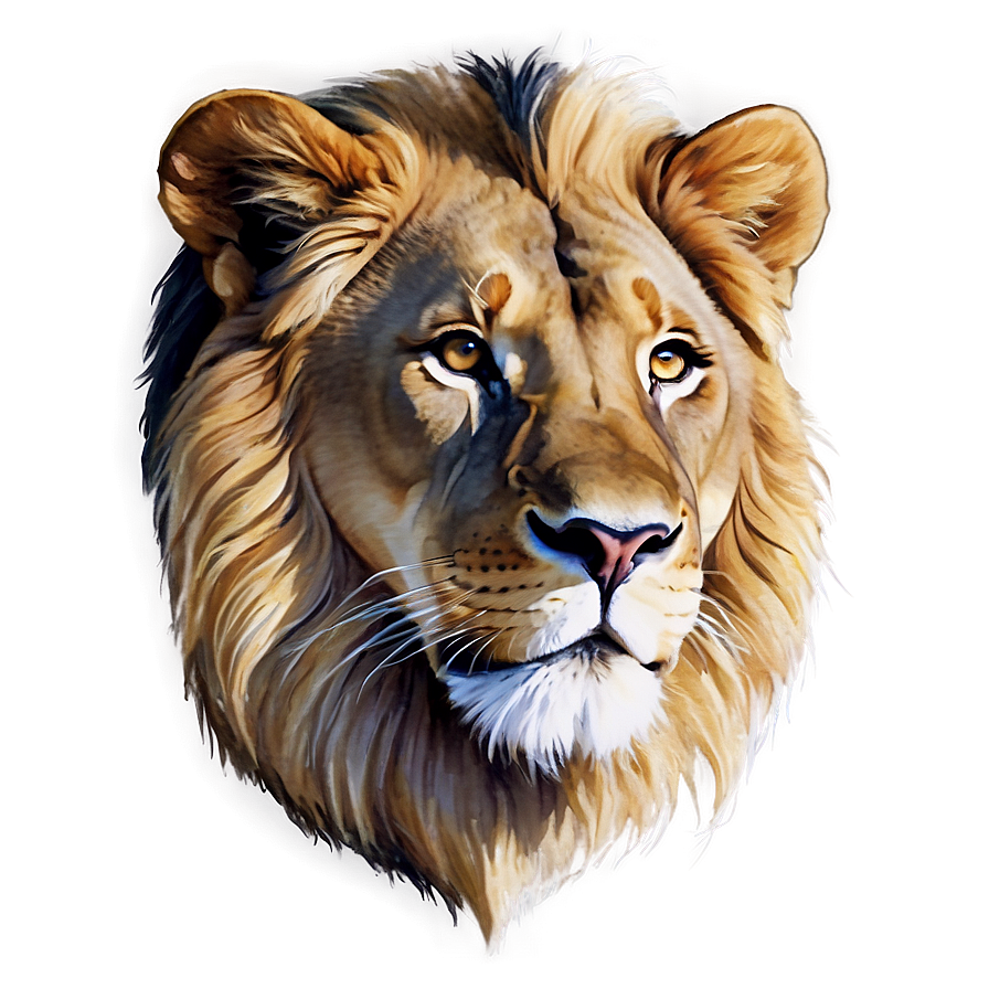 Lion Face Watercolor Png 83 PNG