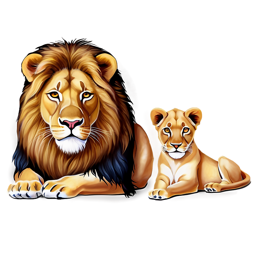 Lion Family Pride Png 05032024 PNG