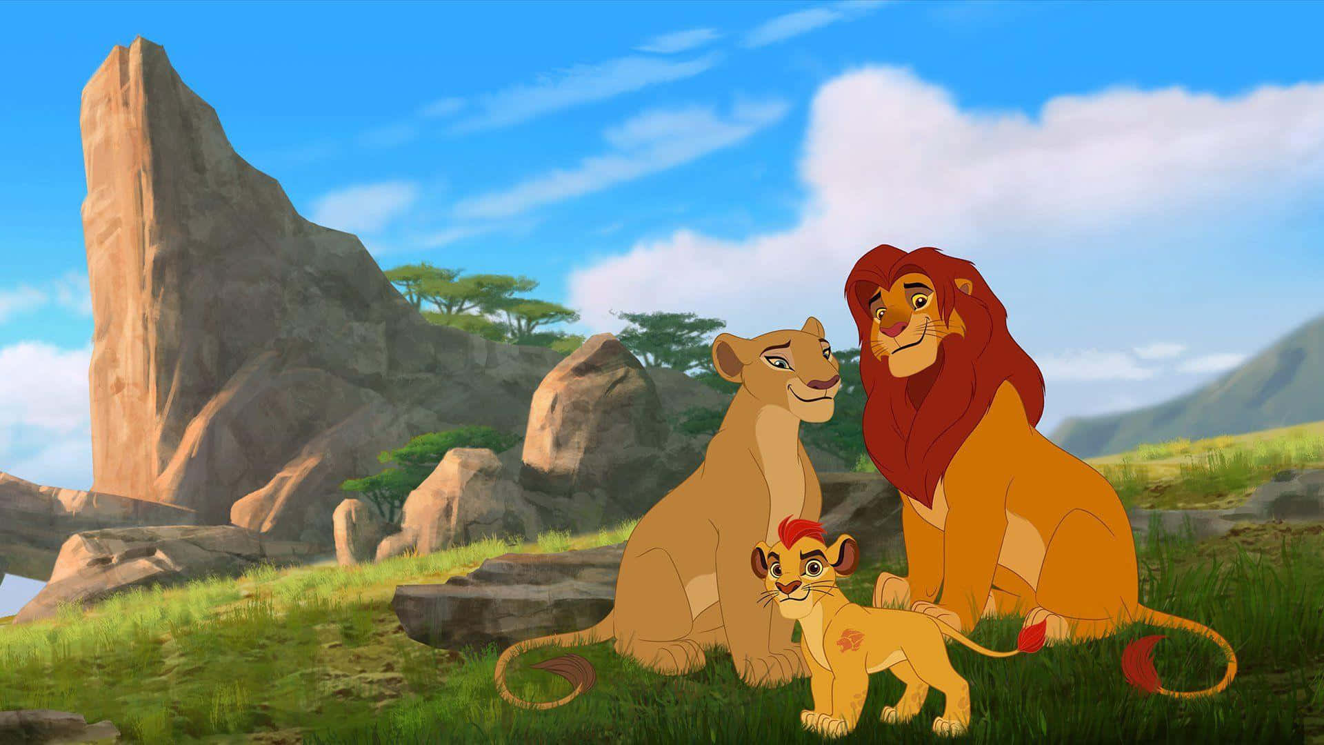¡unidosy Conquistando! Kion Y Su Guardia Del León Protegen Las Tierras Del Reino. Fondo de pantalla