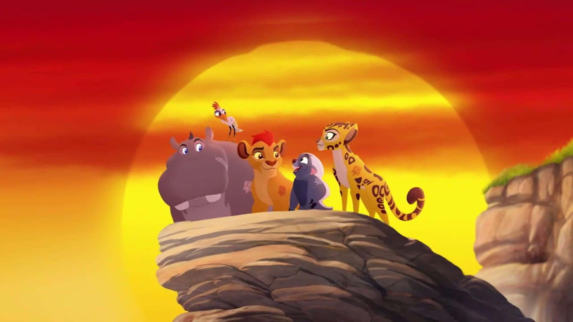 Lion Guard Kion Standing With Friends Wallpaper