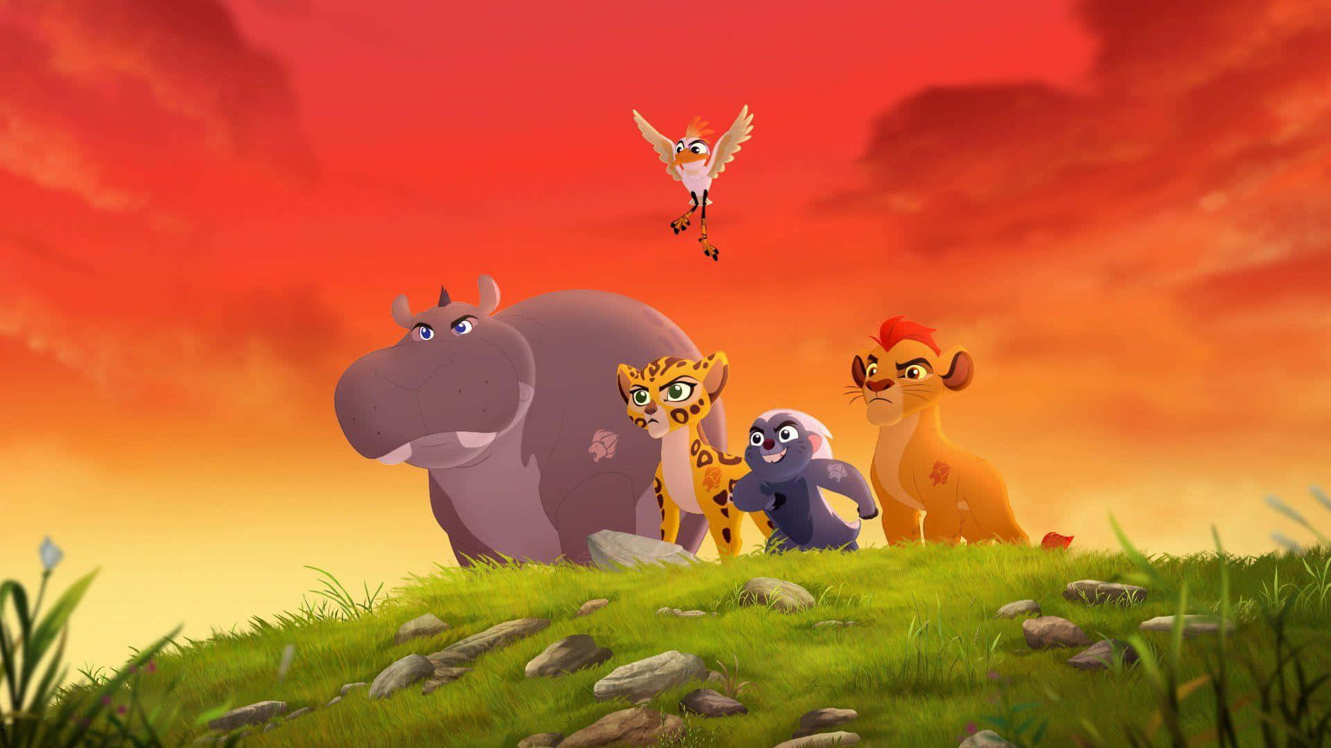 Join Simba's brave team, The Lion Guard Wallpaper