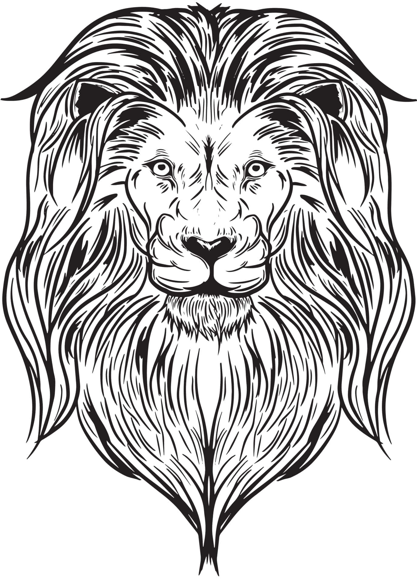 Einstolzer Und Majestätischer Löwenkopf