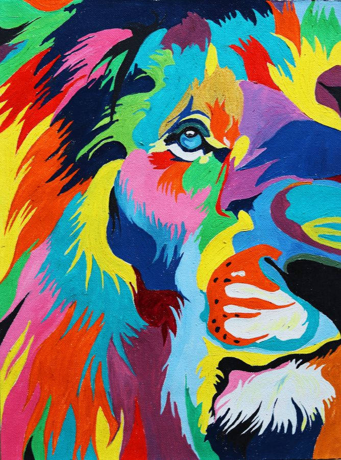 Løvehovedvægmaleri Wallpaper