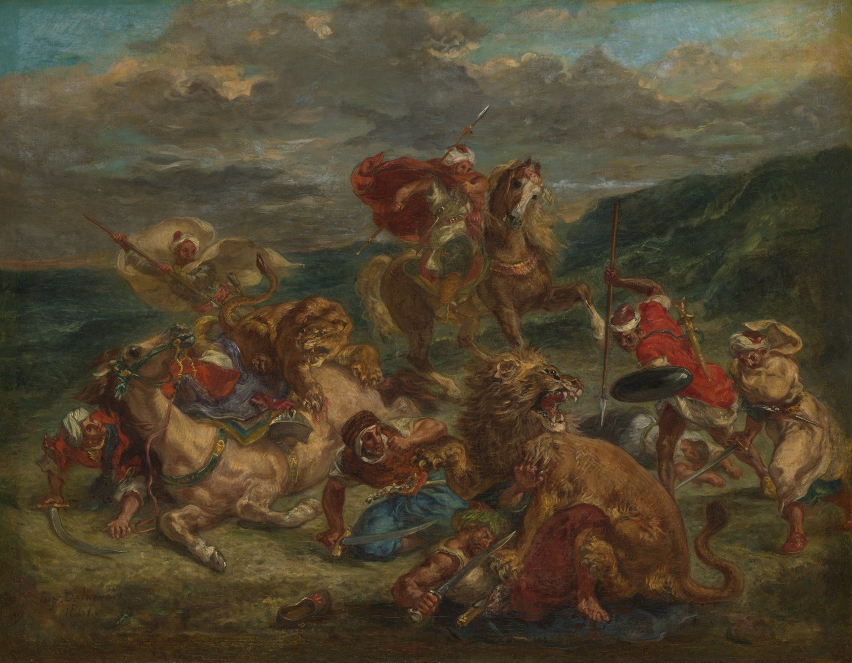 Lion Hunt Wallpaper
