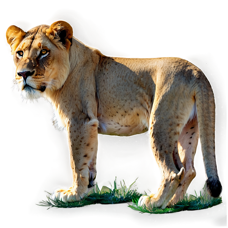 Lion In Grassland Png Mdq PNG