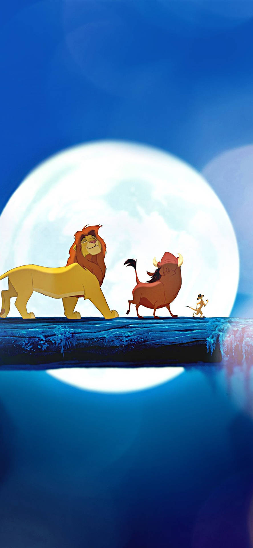 Lion King full moon scene with the trio wallpaper.