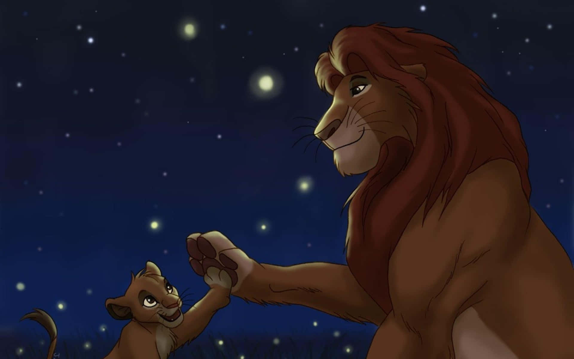 Lion King Nighttime Bonding Wallpaper