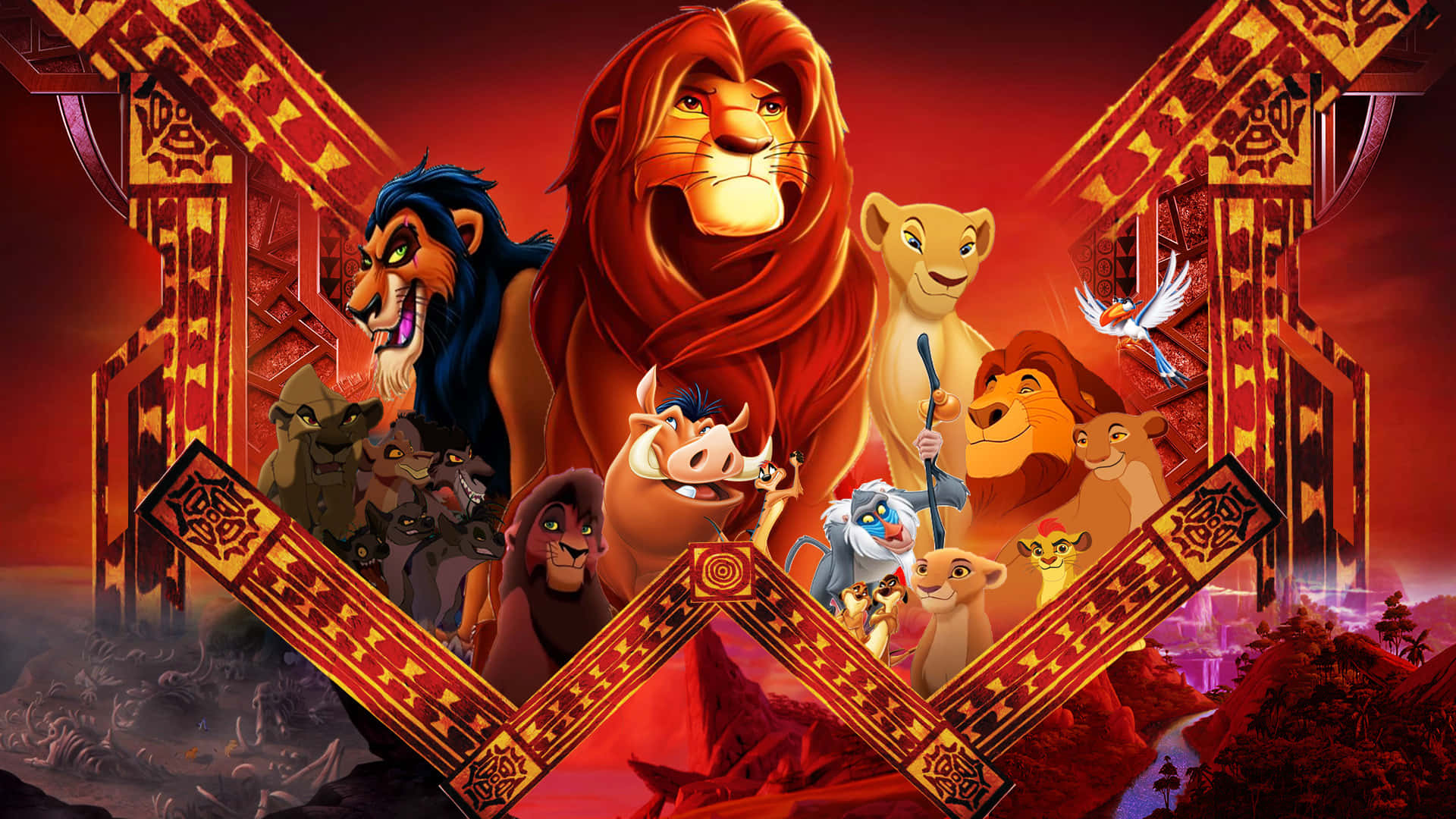 Dark Red Lion King Picture
