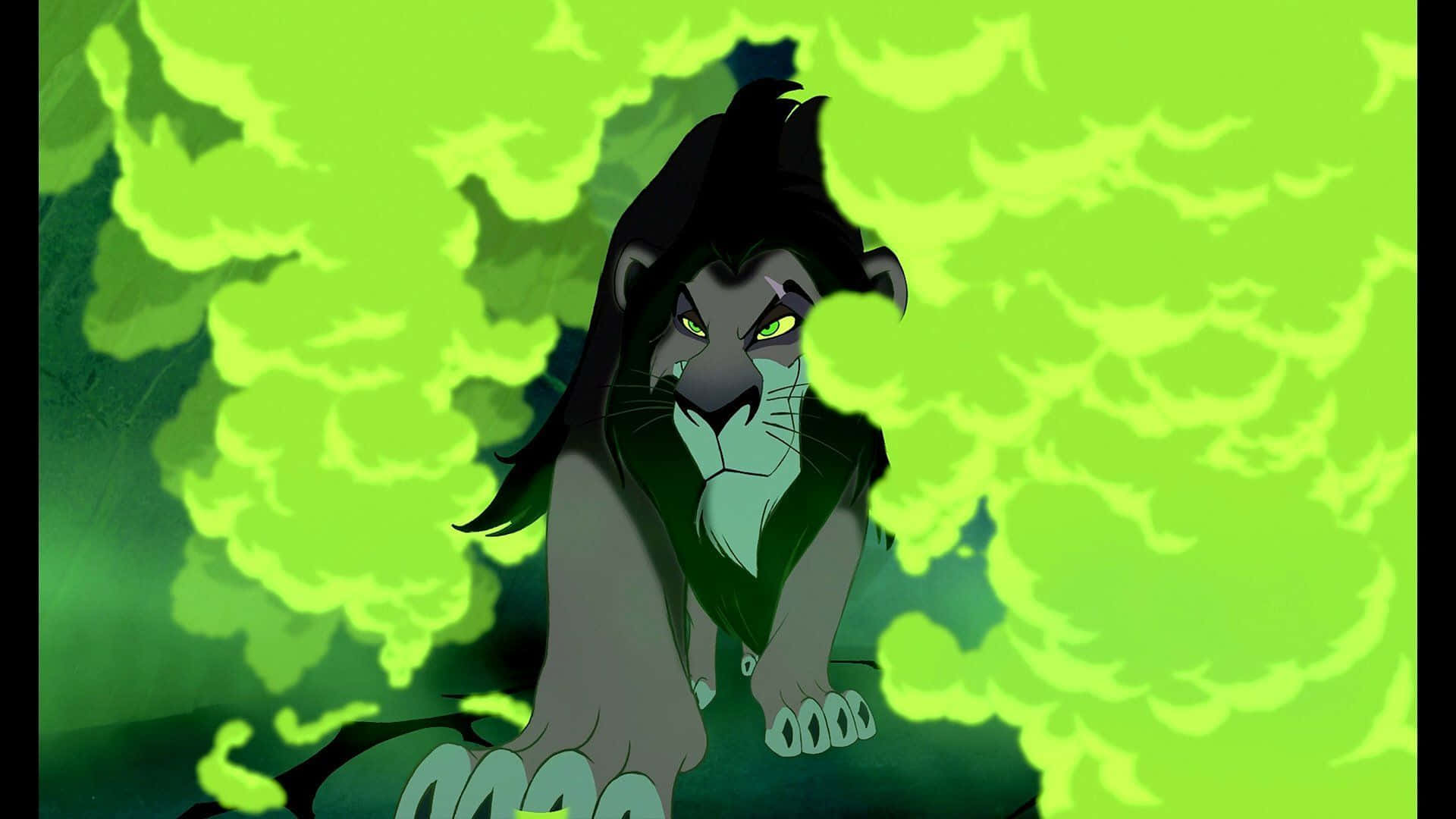 Look fearfully into the eyes of Scar, King of the Pridelands. Wallpaper
